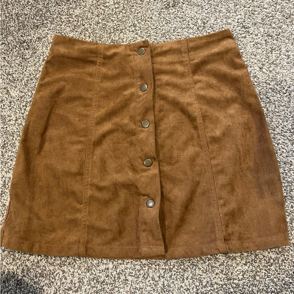 Brown suede skirt size small